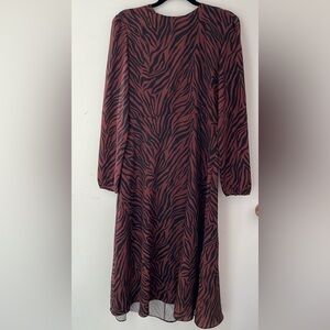 NEW with tags Apricot tiger print chiffon dress with long sleeves
